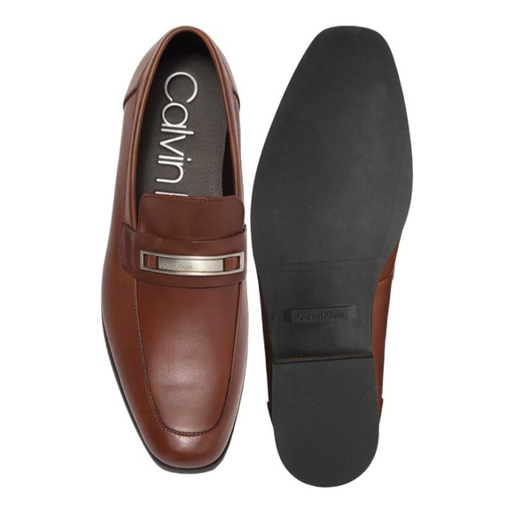calvin klein brown dress shoes Calvin Klein Carl Smooth Calf 34F0750-ETW Mens Brown Plain Toe Oxfords